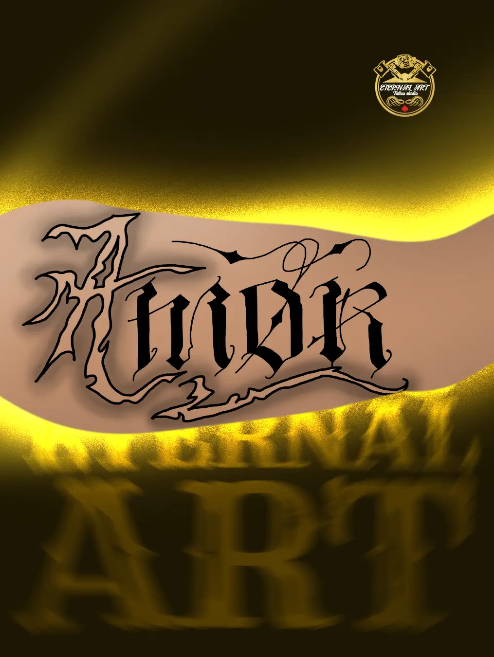 Tattoo skica Amor - Originalni dizajn Eternal Art Lešnica